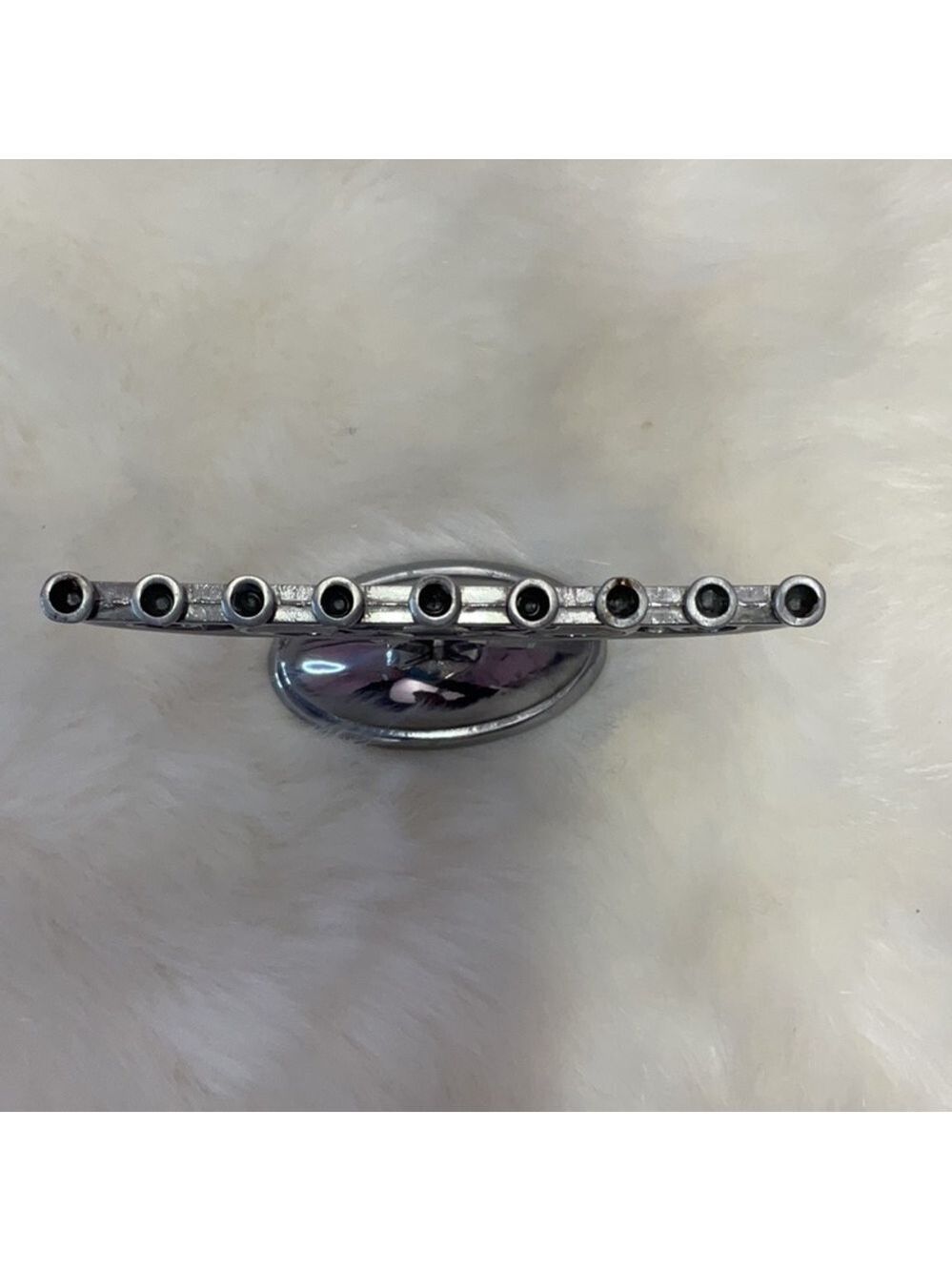 Silver colored Menorah with Star of David Hanukkah - Picture 5 of 9